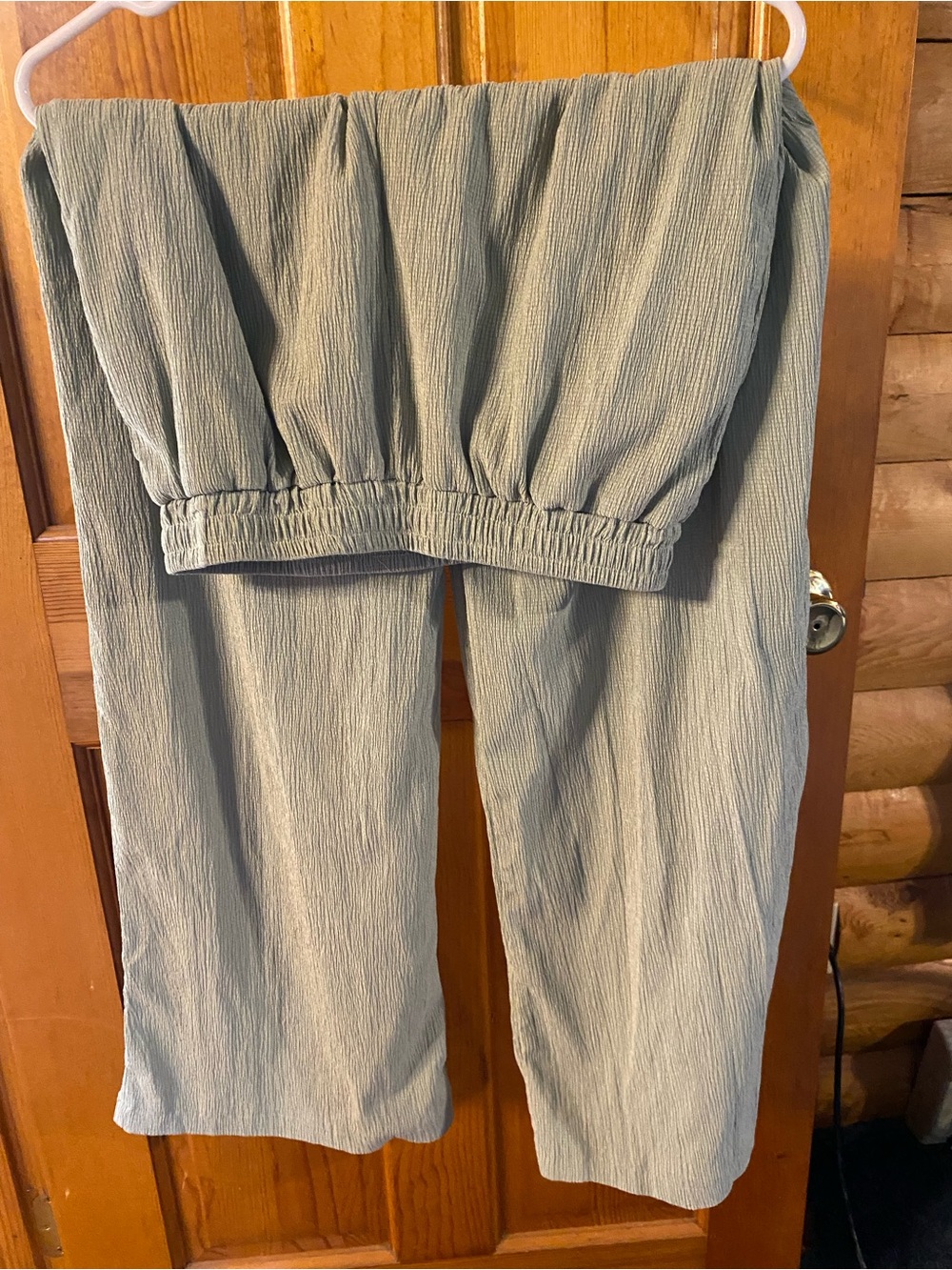 Women's Elastic-Waist Wide-Leg Pants - Sage Green